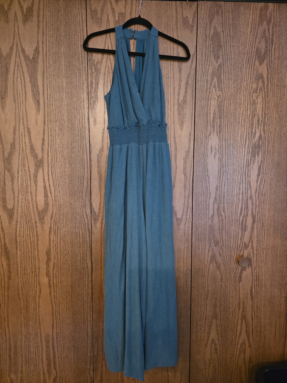 Anthropologie Green Blue Halter Jumpsuit